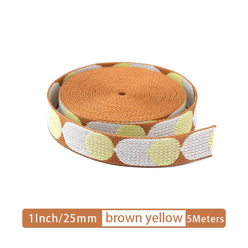 Polka Dot Webbing Straps for Bag Belt Nylon Webbing DIY Craft Strap Accessories 5 Meter 25/50mm | WUTA