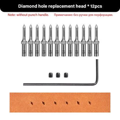 3G Leather Punches Head Replaceable Pricking Iron Removable Diamond Olive Round Hole French Style Chisel DIY Craft Tools| WUTA