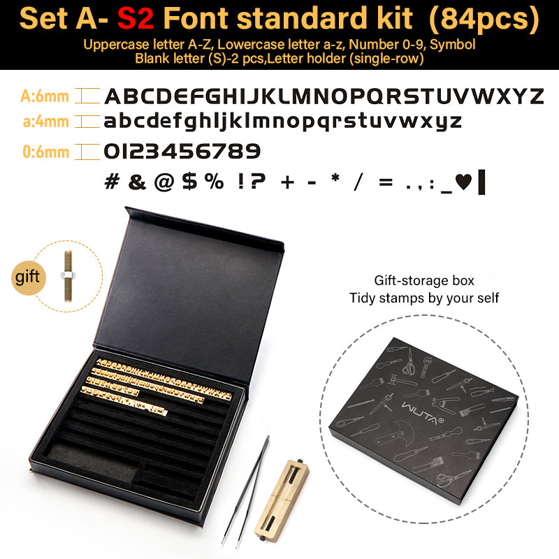Brass Stamping Letters Kits Numbers Alphabets Symbols Characters Embossing Molds Leather Stamping Tool|WUTA
