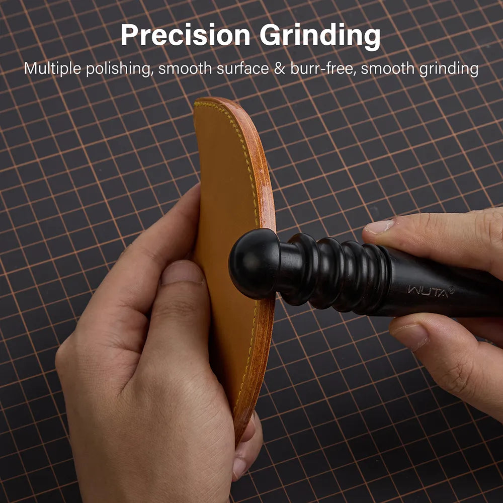 Upgrade Leather Edge Burnisher Ebony Black Wood Leather Polishing Tool Polishing Sticker  | WUTA