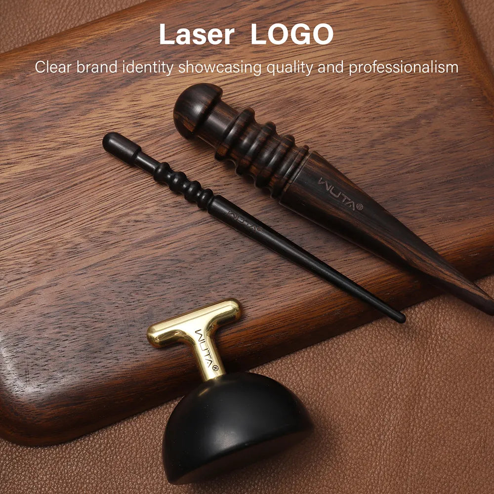 Upgrade Leather Edge Burnisher Ebony Black Wood Leather Polishing Tool Polishing Sticker  | WUTA