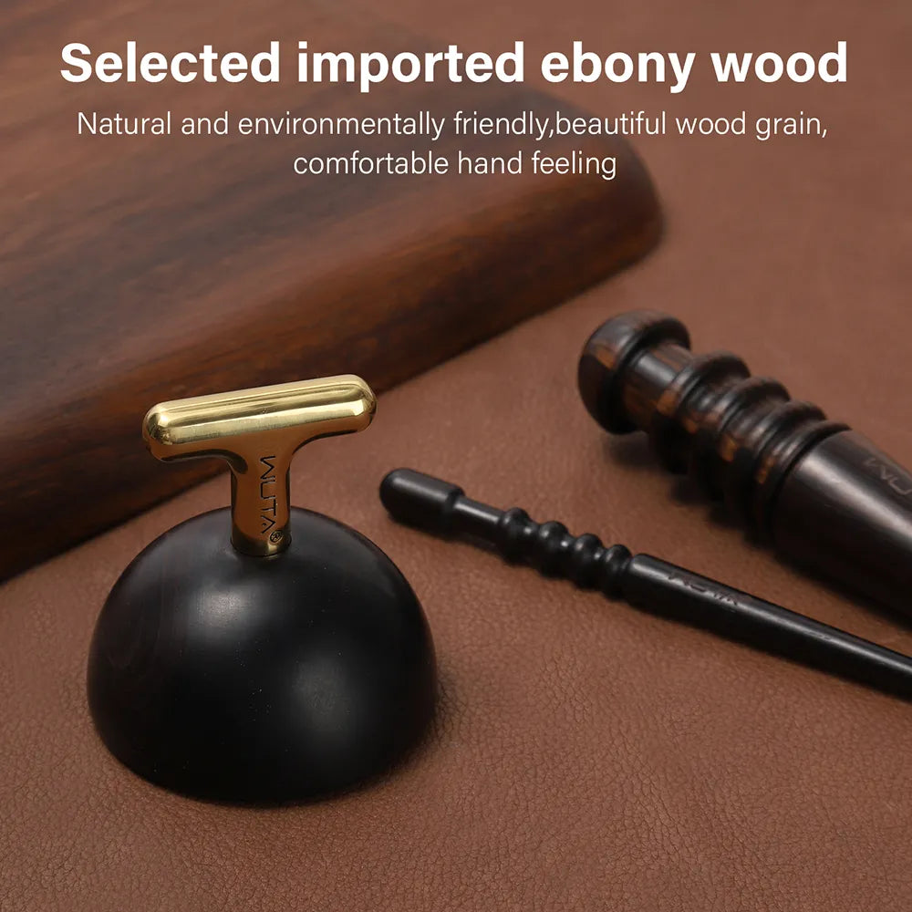 Upgrade Leather Edge Burnisher Ebony Black Wood Leather Polishing Tool Polishing Sticker  | WUTA