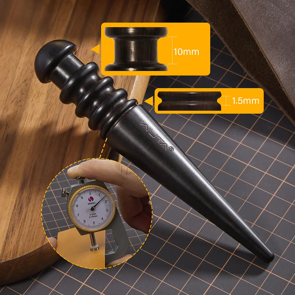 Upgrade Leather Edge Burnisher Ebony Black Wood Leather Polishing Tool Polishing Sticker  | WUTA
