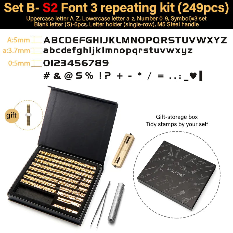 Brass Stamping Letters Kits Numbers Alphabets Symbols Characters Embossing Molds Leather Stamping Tool | WUTA