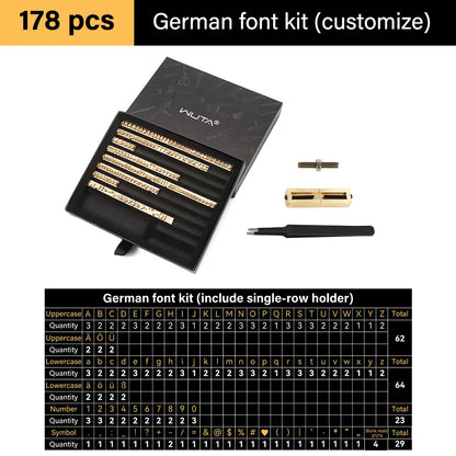 Customized French/German/Spanish Alphabet Brass Stamps Set for Leather Embossing | WUTA
