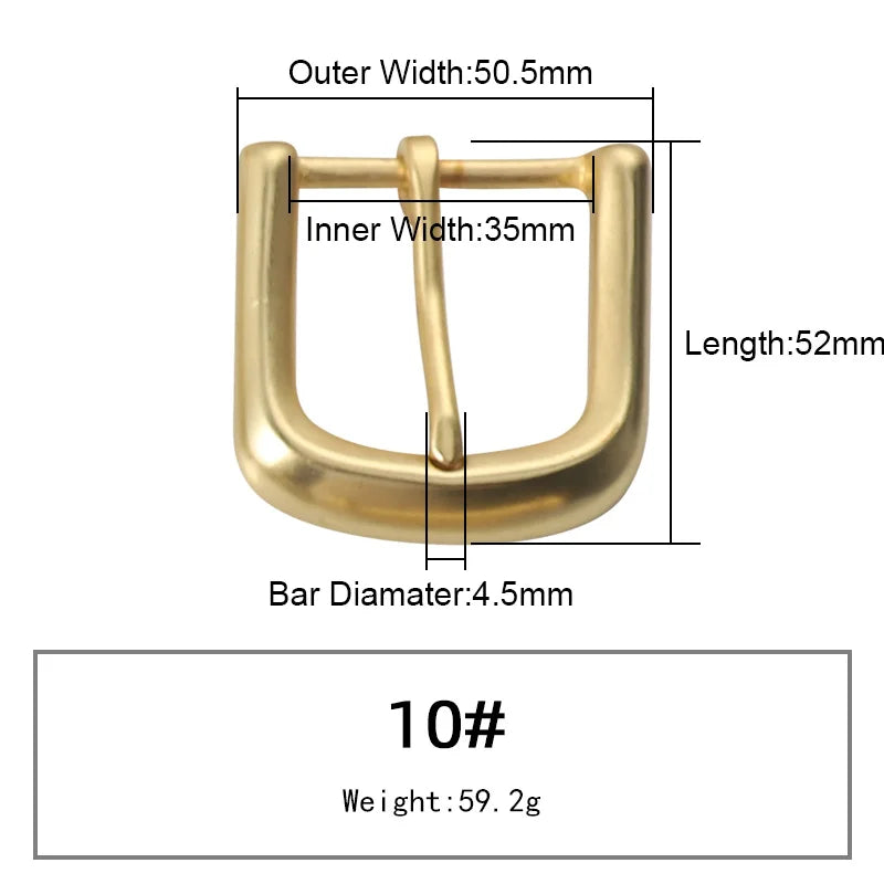 Solid Brass Belt Buckle Pure Copper Women Men's Pin Buckle Manual DIY Leather Craft Hardware | WUTA
