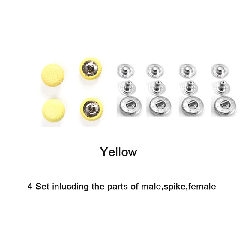 WUTA 4 Set Goat Skin Bag Button Snap Fastener Brass Metal Press Studs