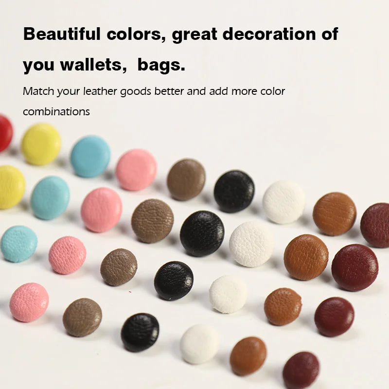 WUTA 4 Set Goat Skin Bag Button Snap Fastener Brass Metal Press Studs