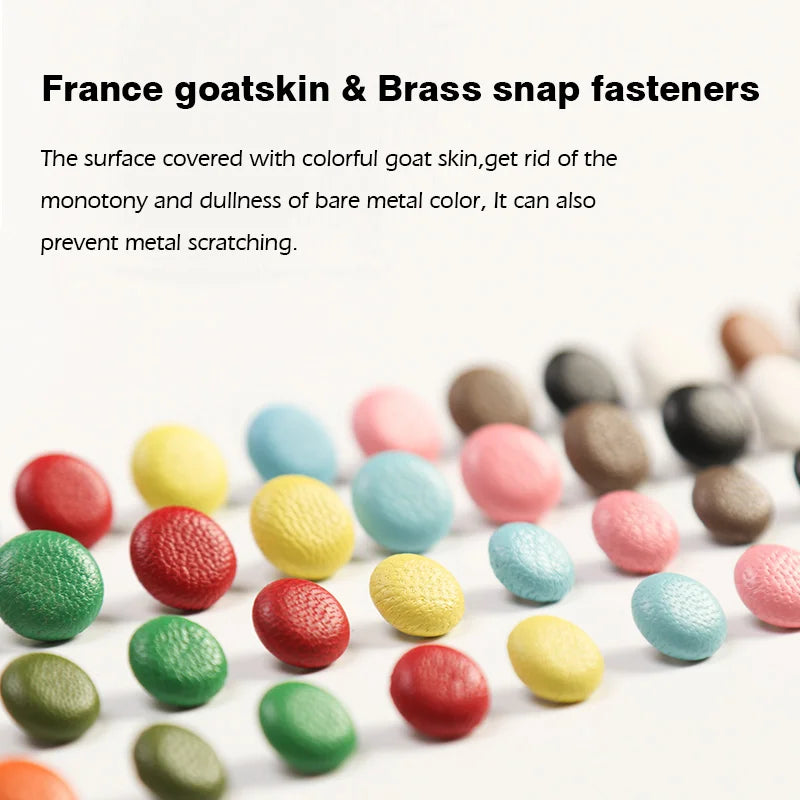 WUTA 4 Set Goat Skin Bag Button Snap Fastener Brass Metal Press Studs