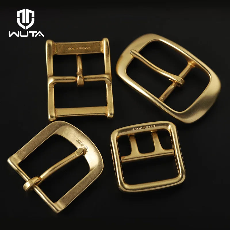 Solid Brass Belt Buckle Pure Copper Women Men's Pin Buckle Manual DIY Leather Craft Hardware | WUTA