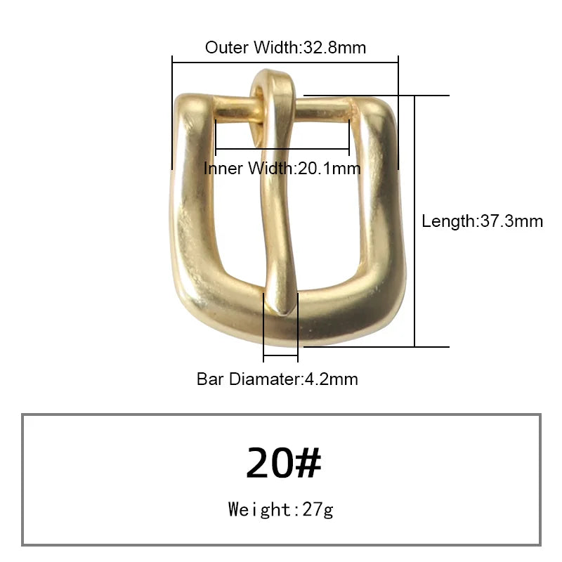 Solid Brass Belt Buckle Pure Copper Women Men's Pin Buckle Manual DIY Leather Craft Hardware | WUTA