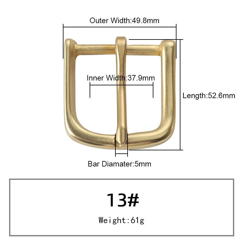 Solid Brass Belt Buckle Pure Copper Women Men's Pin Buckle Manual DIY Leather Craft Hardware | WUTA