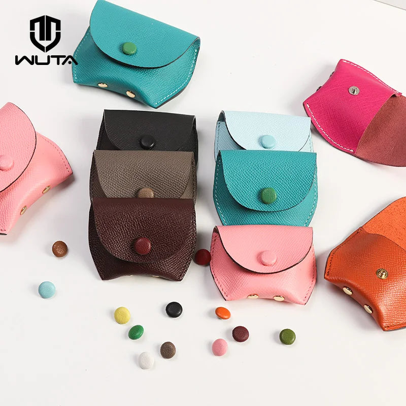 WUTA 4 Set Goat Skin Bag Button Snap Fastener Brass Metal Press Studs