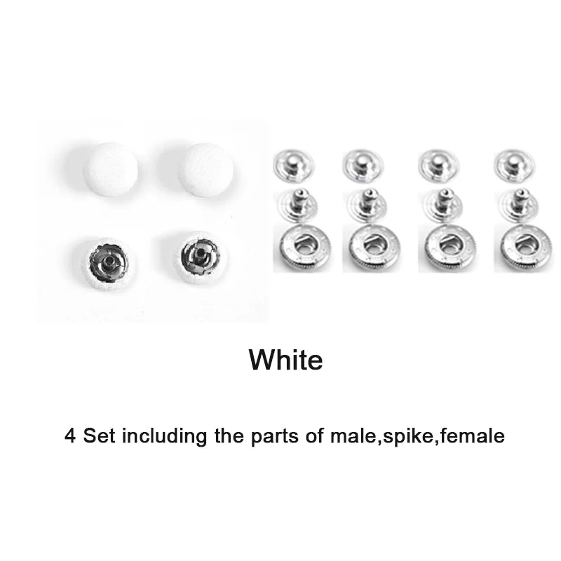 WUTA 4 Set Goat Skin Bag Button Snap Fastener Brass Metal Press Studs