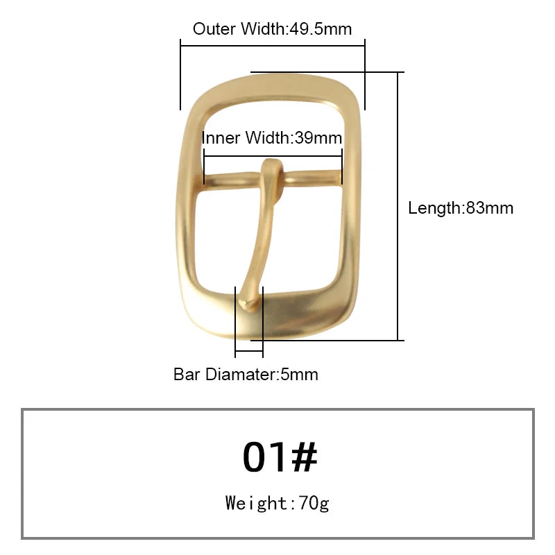 Solid Brass Belt Buckle Pure Copper Women Men's Pin Buckle Manual DIY Leather Craft Hardware | WUTA