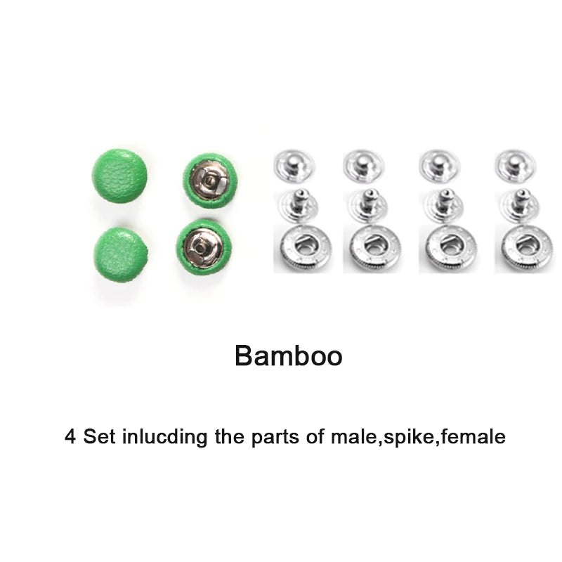 WUTA 4 Set Goat Skin Bag Button Snap Fastener Brass Metal Press Studs