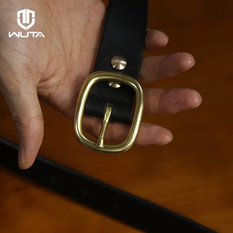 Solid Brass Belt Buckle Pure Copper Women Men's Pin Buckle Manual DIY Leather Craft Hardware | WUTA