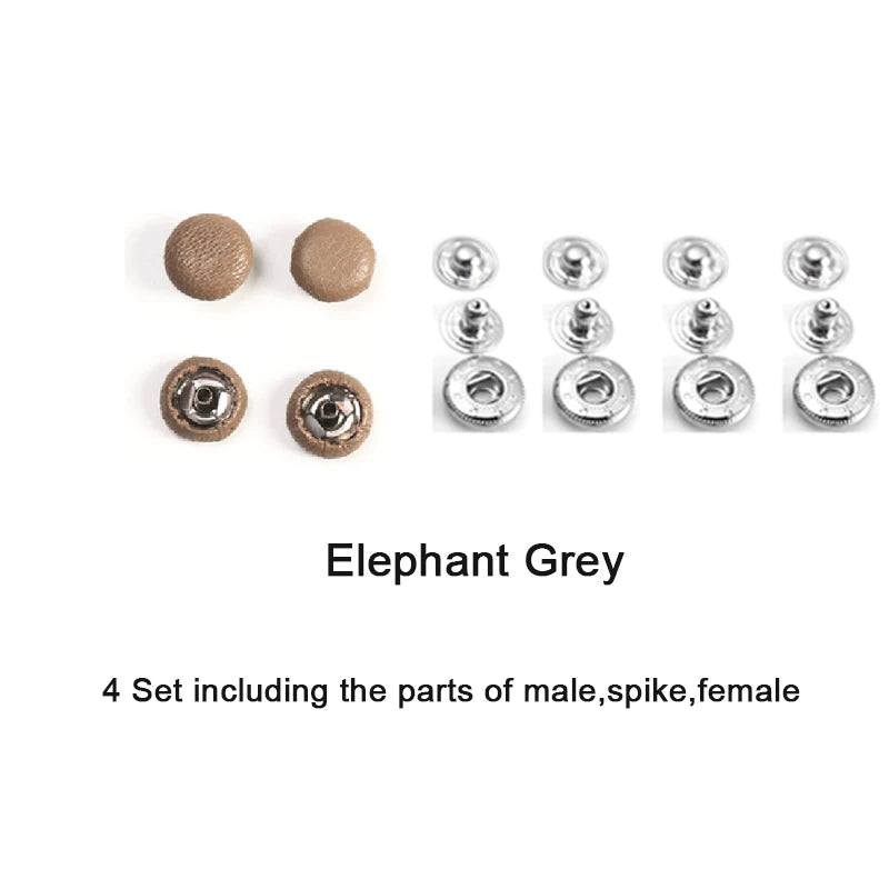 WUTA 4 Set Goat Skin Bag Button Snap Fastener Brass Metal Press Studs
