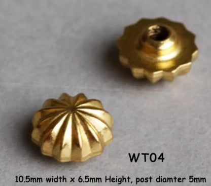 WUTA 10 Pcs Solid Brass Chrysanthemum Screw Back Rivet Stud Button Decoration for DIY Leather Craft Saddle Belt Wallet Bag Decor