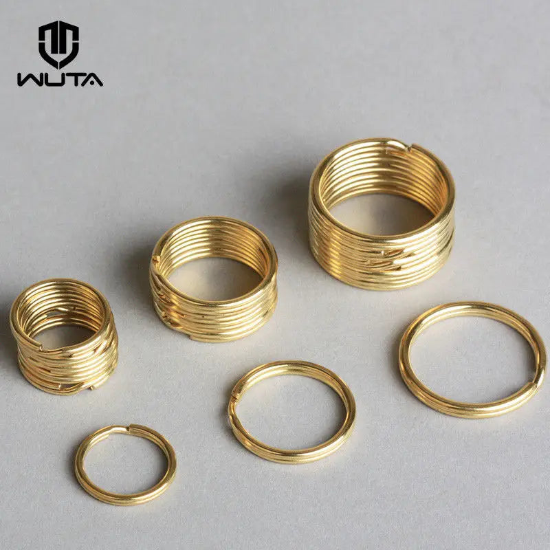 WUTA 10/20PCS Solid Brass Split Key Rings-Round Key Ring for Keychains