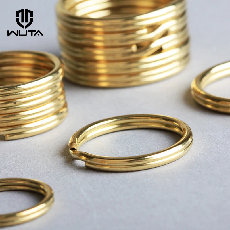 WUTA 10/20PCS Solid Brass Split Key Rings-Round Key Ring for Keychains