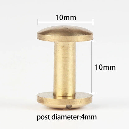 WUTA Brass Arc Belt Screw Stud Double Curved Head Chicago Nail Rivet For Leather Craft  DIY Belt/strap Accessories-Multi-size