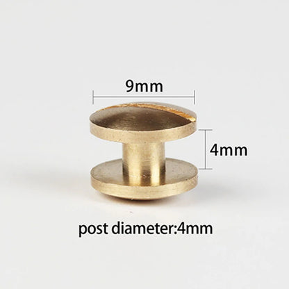 WUTA Brass Arc Belt Screw Stud Double Curved Head Chicago Nail Rivet For Leather Craft  DIY Belt/strap Accessories-Multi-size