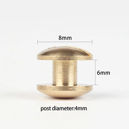 WUTA Brass Arc Belt Screw Stud Double Curved Head Chicago Nail Rivet For Leather Craft  DIY Belt/strap Accessories-Multi-size