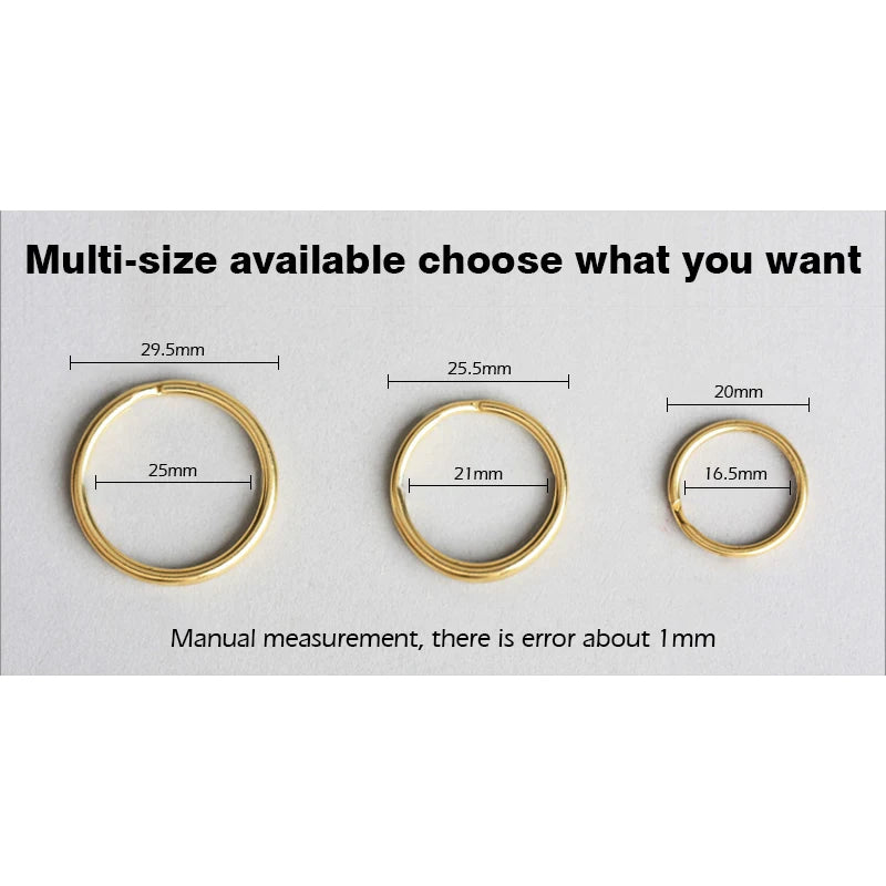 WUTA 10/20PCS Solid Brass Split Key Rings-Round Key Ring for Keychains