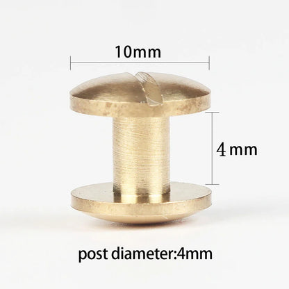WUTA Brass Arc Belt Screw Stud Double Curved Head Chicago Nail Rivet For Leather Craft  DIY Belt/strap Accessories-Multi-size