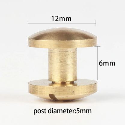 WUTA Brass Arc Belt Screw Stud Double Curved Head Chicago Nail Rivet For Leather Craft  DIY Belt/strap Accessories-Multi-size