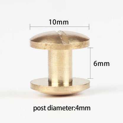 WUTA Brass Arc Belt Screw Stud Double Curved Head Chicago Nail Rivet For Leather Craft  DIY Belt/strap Accessories-Multi-size