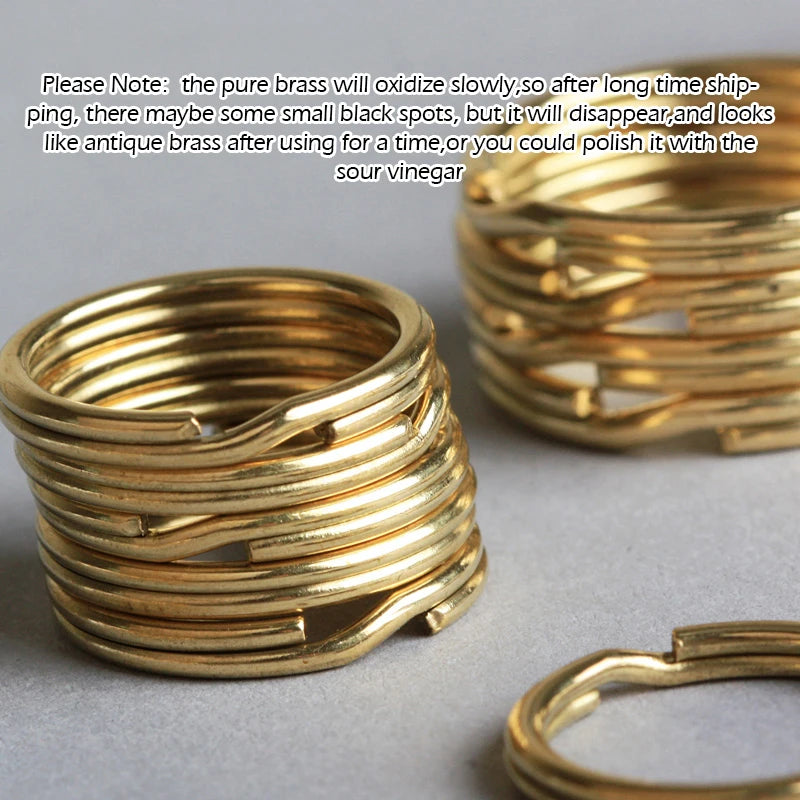 WUTA 10/20PCS Solid Brass Split Key Rings-Round Key Ring for Keychains