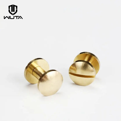 WUTA Brass Arc Belt Screw Stud Double Curved Head Chicago Nail Rivet For Leather Craft  DIY Belt/strap Accessories-Multi-size