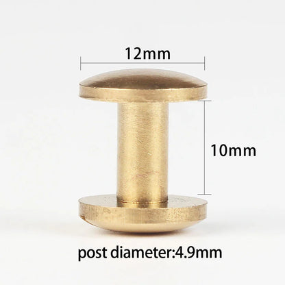 WUTA Brass Arc Belt Screw Stud Double Curved Head Chicago Nail Rivet For Leather Craft  DIY Belt/strap Accessories-Multi-size