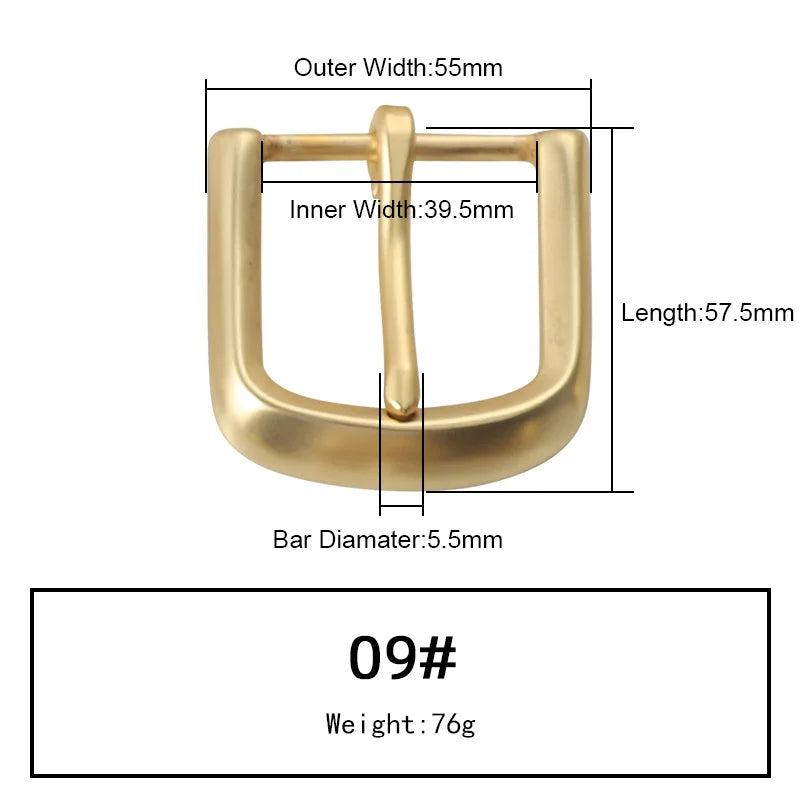 Solid Brass Belt Buckle Pure Copper Women Men's Pin Buckle Manual DIY Leather Craft Hardware | WUTA