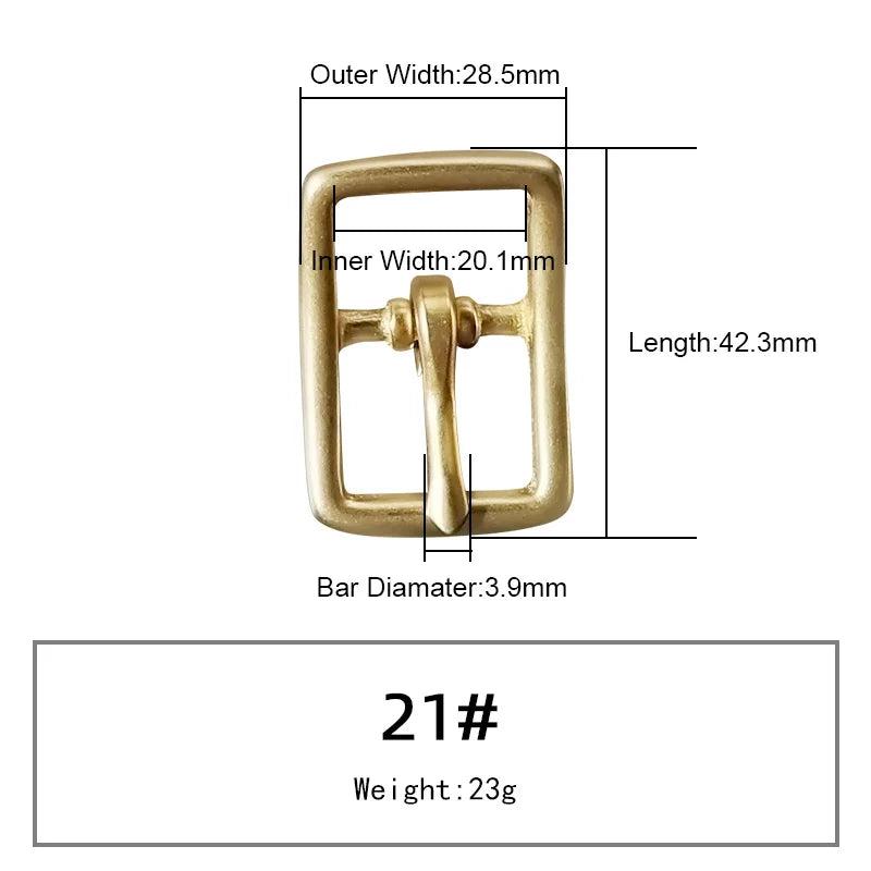 Solid Brass Belt Buckle Pure Copper Women Men's Pin Buckle Manual DIY Leather Craft Hardware | WUTA