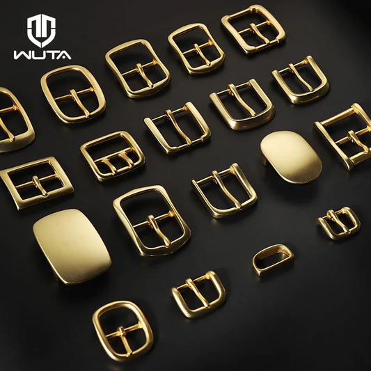 Solid Brass Belt Buckle Pure Copper Women Men's Pin Buckle Manual DIY Leather Craft Hardware | WUTA