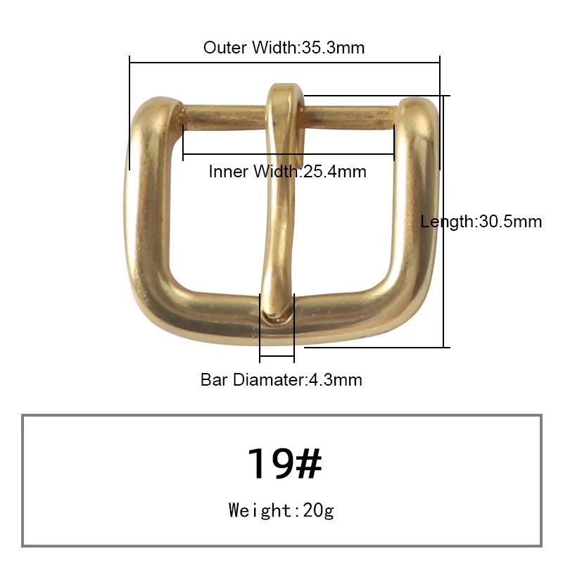 Solid Brass Belt Buckle Pure Copper Women Men's Pin Buckle Manual DIY Leather Craft Hardware | WUTA