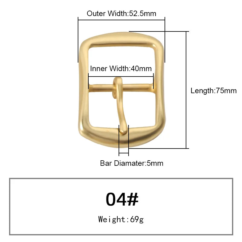 Solid Brass Belt Buckle Pure Copper Women Men's Pin Buckle Manual DIY Leather Craft Hardware | WUTA