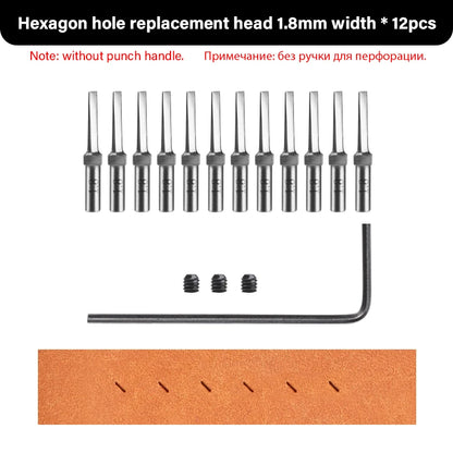 3G Leather Punches Head Replaceable Pricking Iron Removable Diamond Olive Round Hole French Style Chisel DIY Craft Tools| WUTA