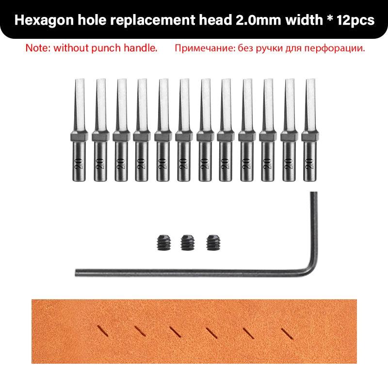 3G Leather Punches Head Replaceable Pricking Iron Removable Diamond Olive Round Hole French Style Chisel DIY Craft Tools| WUTA