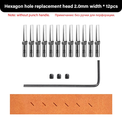 3G Leather Punches Head Replaceable Pricking Iron Removable Diamond Olive Round Hole French Style Chisel DIY Craft Tools| WUTA
