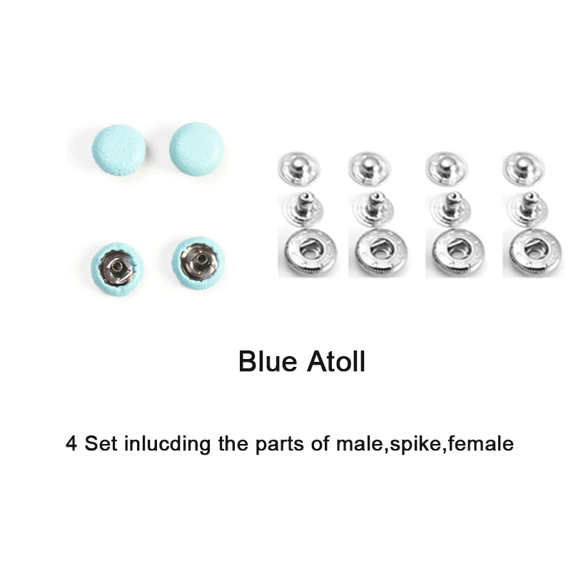 WUTA 4 Set Goat Skin Bag Button Snap Fastener Brass Metal Press Studs