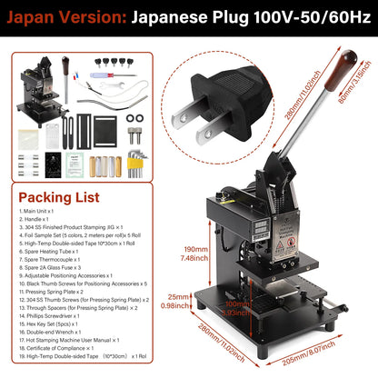 WUTA Digital Hot Foil Stamping Machine for Leather– Logo Embossing & Foil Bronzing Press