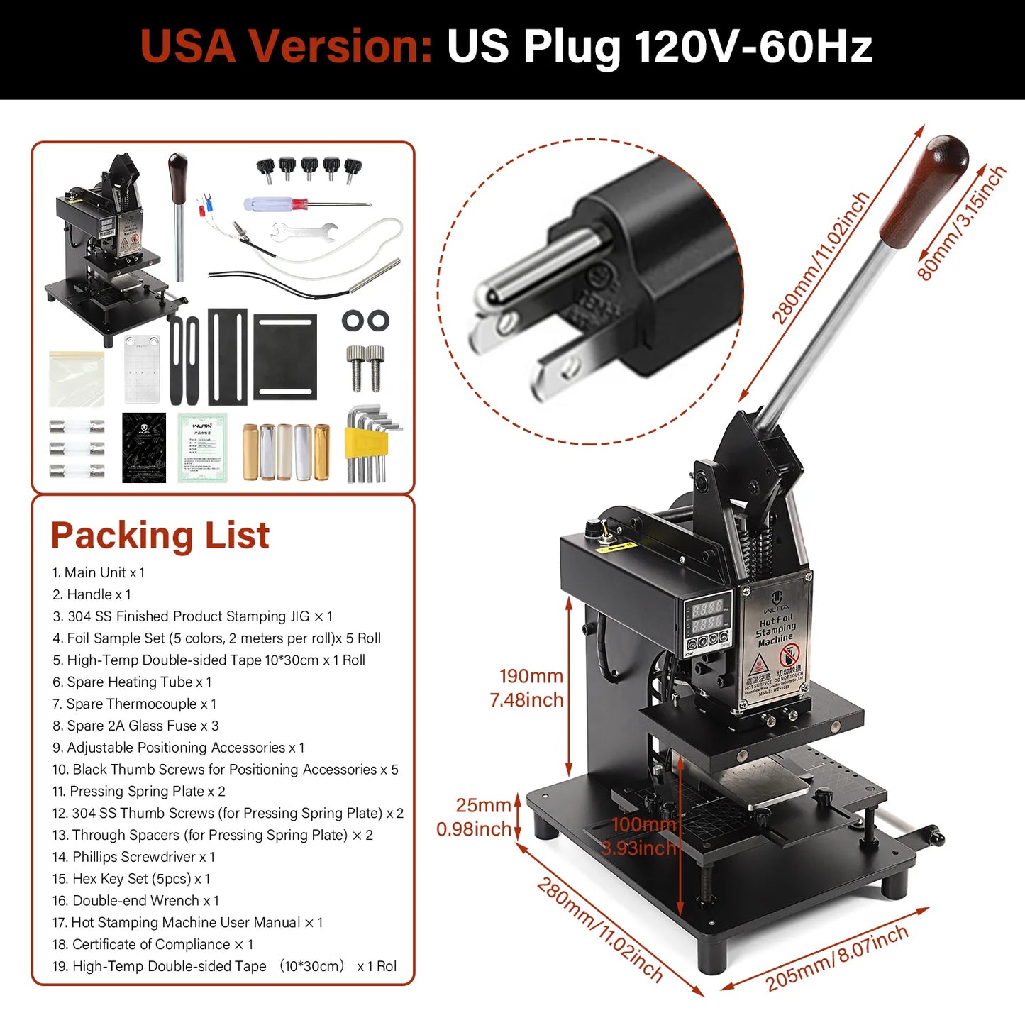 WUTA Digital Hot Foil Stamping Machine for Leather– Logo Embossing & Foil Bronzing Press