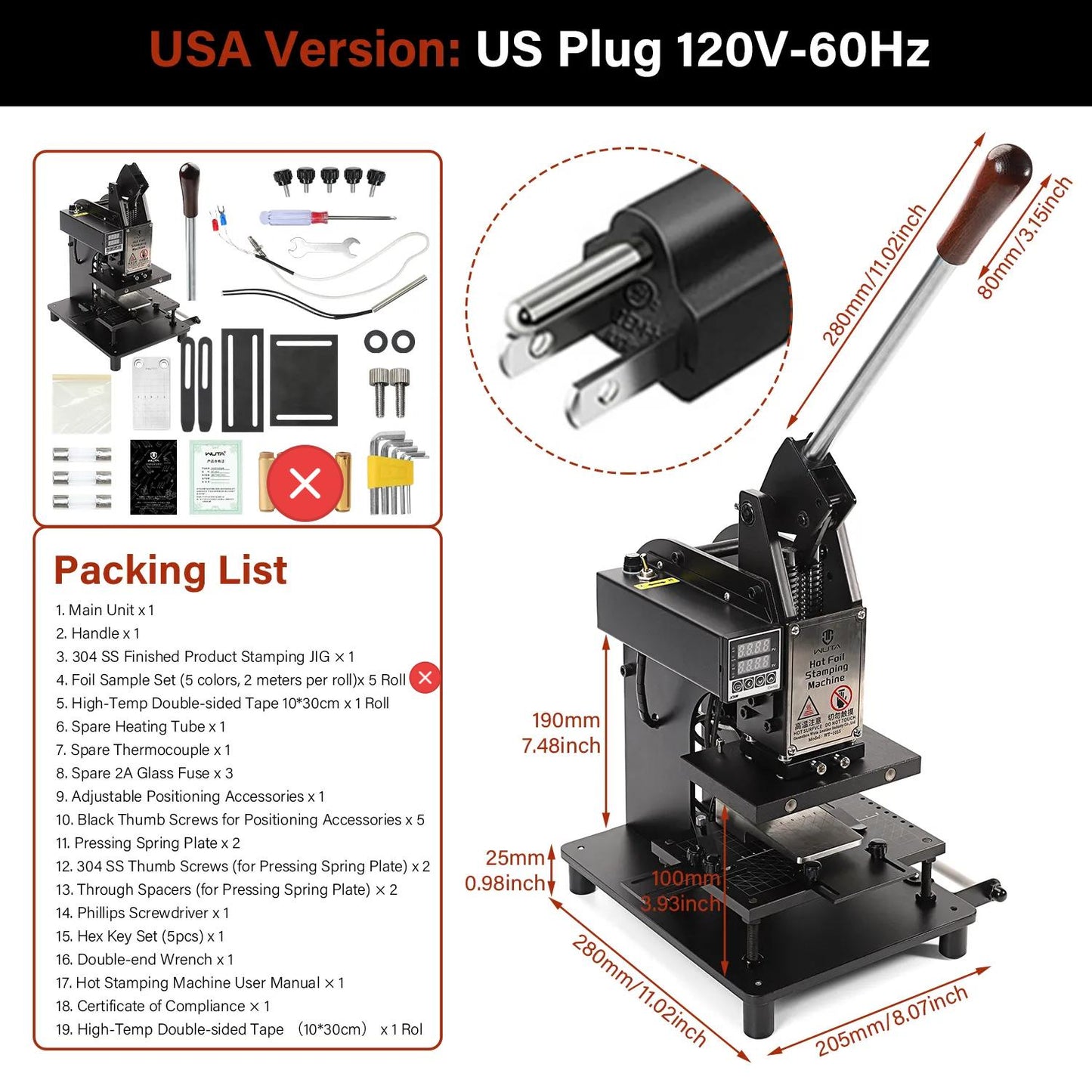 WUTA Digital Hot Foil Stamping Machine for Leather– Logo Embossing & Foil Bronzing Press