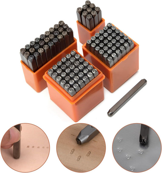 Leather Metal Stamping kit,1/8" (3mm) Stamped Steel Letter and Number Punch Jewelry Metal Stamps Set | WUTA