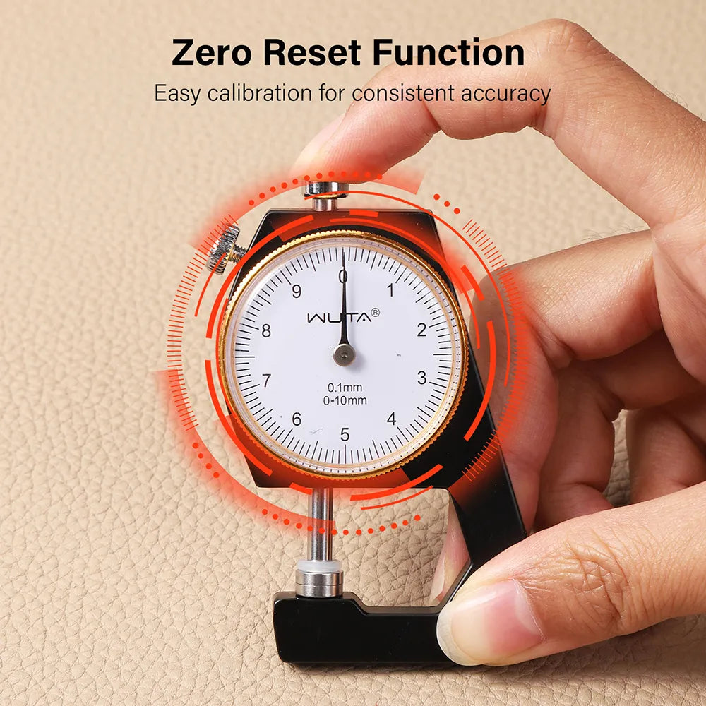 WUTA Leather Thickness Gauge Measuring Tools 0-10mm/0.1mm