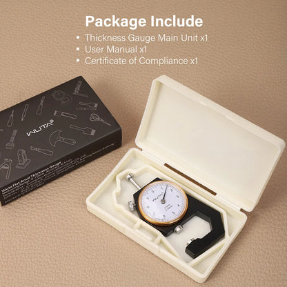 WUTA Leather Thickness Gauge Measuring Tools 0-10mm/0.1mm